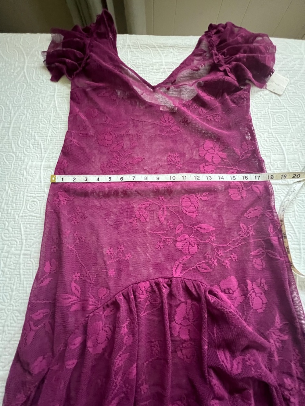 Free People Intimately Sheer Lace Maxi Dress in Plum Size M - Picture 10 of 16
